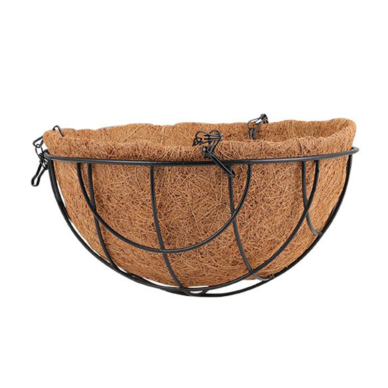 001-YZ01 12-inch Hanging Flower Pot Basket with Coir Liner Garden Decor (Semi-circular Mesh Shape) 001-YZ01 12-inch Hanging Flower Pot Basket with Coir Liner Garden Decor (Semi-circular Mesh Shape)